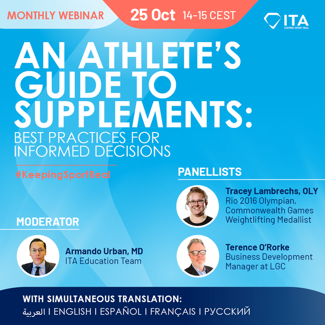ITA Webinar - An Athlete's Guide to Supplements: Best Practices for Informed Decisions