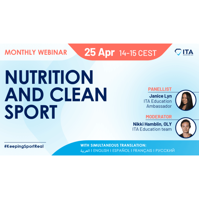 ITA Webinar - Nutrition and Clean Sport