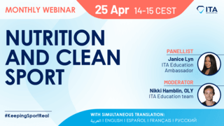 ITA Webinar - Nutrition and Clean Sport